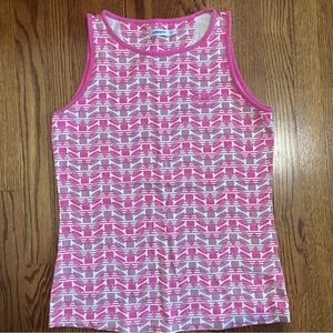 Adidas Vintage Pink White Sleeveless Workout Tank Top Size Large